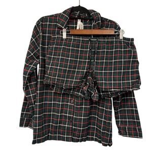Adore Me Plaid Pajama Set Long Sleeve Top Shorts Bottom Womens Large Holiday